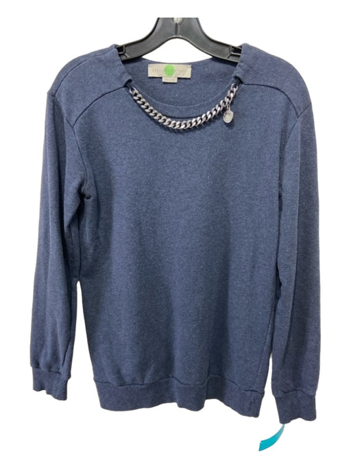 Stella McCartney Size 40 Navy Cotton Rounded Chain Detail Long Sleeve Sweatshirt Navy / 40