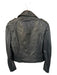 Lamarque Size M Black Leather Embroidered pin detail Moto Jacket Black / M