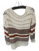 Zara Size XS/S Cream & Rust Cotton Blend Loose Knit Long Sleeve Sweater Cream & Rust / XS/S