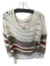 Zara Size XS/S Cream & Rust Cotton Blend Loose Knit Long Sleeve Sweater Cream & Rust / XS/S