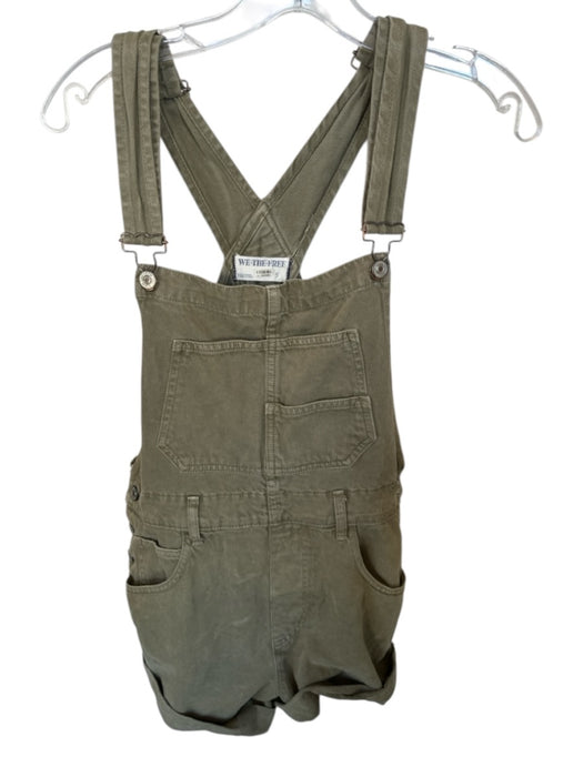 We The Free Size S Olive Cotton short Cuffed Button Detail Pockets Overalls Olive / S