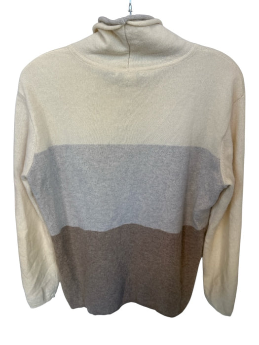 Vertical Design Size L Multi Cashmere Color Block Turtle Neck Layered Sweater Multi / L