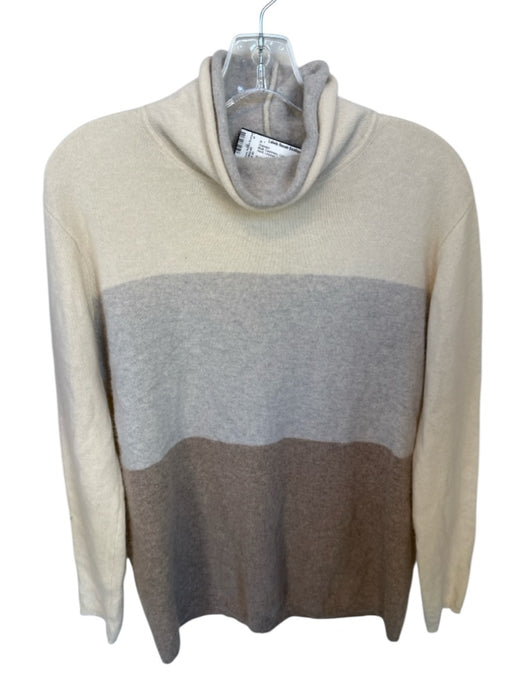 Vertical Design Size L Multi Cashmere Color Block Turtle Neck Layered Sweater Multi / L
