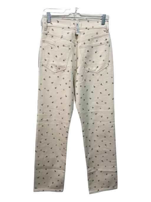 Madewell Size 27 Cream & Black Cotton All Over Print High Rise Zip Fly Jeans Cream & Black / 27