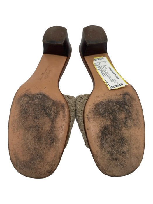 Salvatore Ferragamo Shoe Size 9.5 Brown & Tan Raffia & Leather open toe Sandals Brown & Tan / 9.5