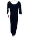 Chiara Boni Size 40 Navy Polyamide & Elastane 1/2 Sleeve Surplice Midi Dress Navy / 40