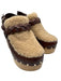 Loeffler Randall Shoe Size 2 Beige & Brown Wood & Leather Fleece Slingback Clogs Beige & Brown / 2