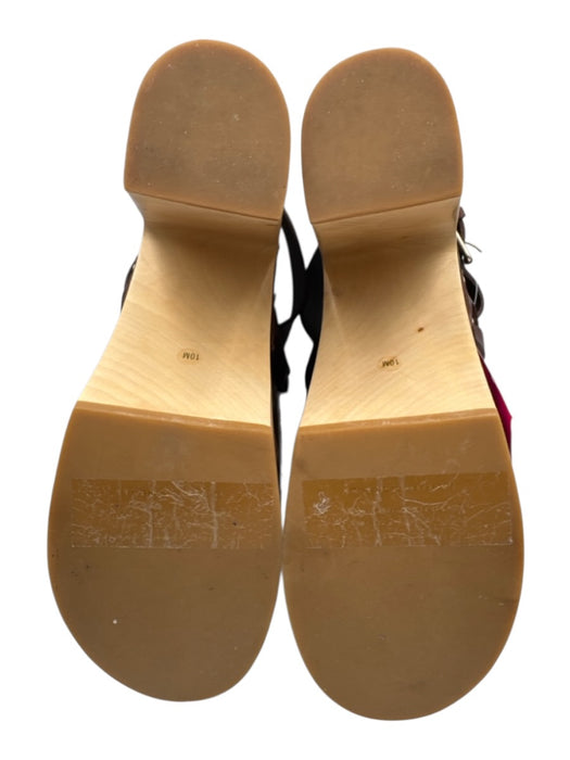 Loeffler Randall Shoe Size 2 Beige & Brown Wood & Leather Fleece Slingback Clogs Beige & Brown / 2