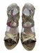 Jimmy Choo Shoe Size 38.5 Gold & Silver Leather Stiletto Shine Sandals Gold & Silver / 38.5