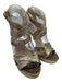 Jimmy Choo Shoe Size 38.5 Gold & Silver Leather Stiletto Shine Sandals Gold & Silver / 38.5