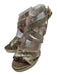 Jimmy Choo Shoe Size 38.5 Gold & Silver Leather Stiletto Shine Sandals Gold & Silver / 38.5