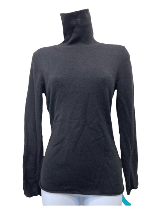 Magaschoni Size S Black Cashmere Turtleneck Ribbed Long Sleeve Sweater Black / S