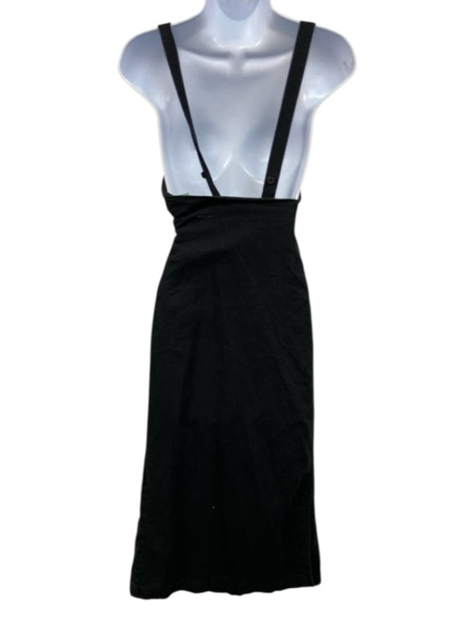 Roam Size S/M Black Linen Wrap button straps Above Knee Dress Black / S/M