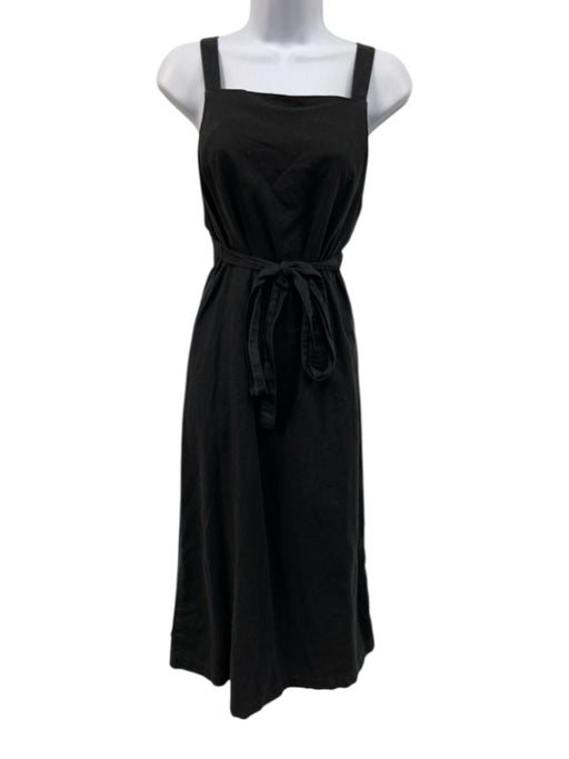 Roam Size S/M Black Linen Wrap button straps Above Knee Dress Black / S/M