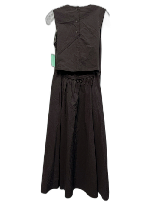 COS Size 6 Dark Brown Cotton Cut Out Back Maxi Dress Dark Brown / 6