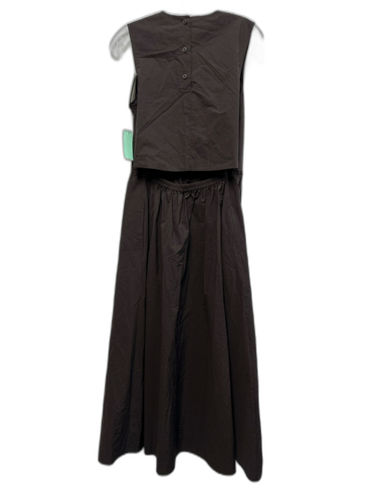 COS Size 6 Dark Brown Cotton Cut Out Back Maxi Dress Dark Brown / 6