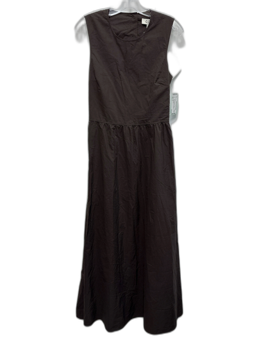 COS Size 6 Dark Brown Cotton Cut Out Back Maxi Dress Dark Brown / 6