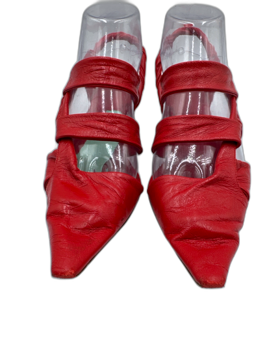 Bottega Veneta Shoe Size 36.5 Red Leather Wrapped Pointed Toe Slingback Pumps Red / 36.5