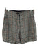 Emporio Armani Size 38 Blue, Orange, White Cotton High Rise Plaid pocket Shorts Blue, Orange, White / 38