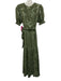Hutch Size XS Sage green Short Sleeve Abstract Smocked Wrap Dress Sage green / XS