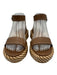 Emporio Armani Shoe Size 5 Brown & Tan Leather Upper Toe Strap Logo Sandals Brown & Tan / 5