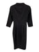 Sue Wong Size 4 Black & Gray Cotton Blend Pinstripe High Neck Pleat Detail Dress Black & Gray / 4