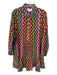 Livro Size XL Multi Cotton Abstract Print Quarter Button Collar Above Knee Dress Multi / XL