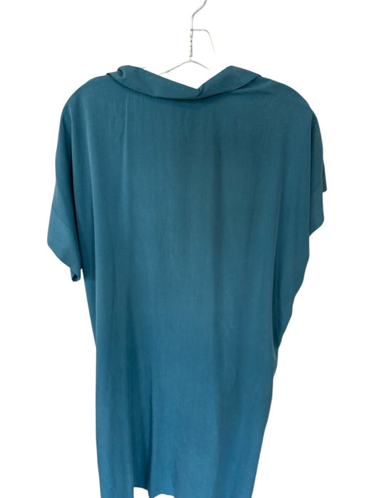 Eileen Fisher Size XL Sea Green Tencel Blend Quarter Button Short Sleeve Dress Sea Green / XL