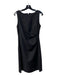 Theory Size 10 Black Wool Boat Neck Sleeveless Back Zip Ruched side Dress Black / 10