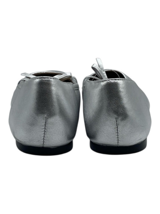 Coconuts by Matisse Shoe Size 10 Silver Leather Flat Tie Bow Shoes Silver / 10