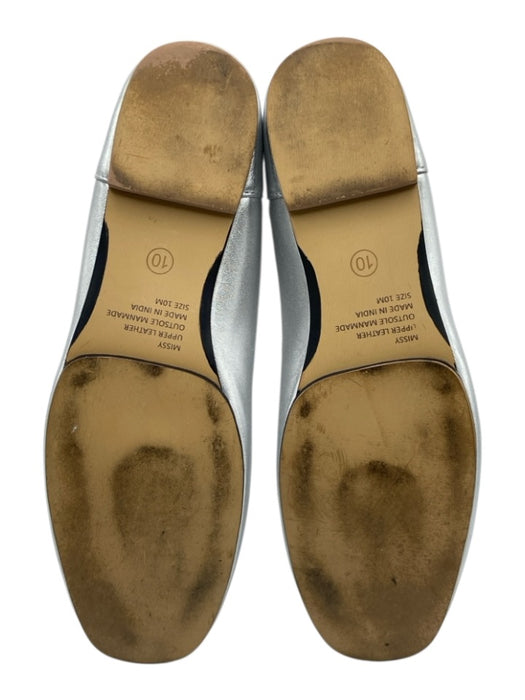 Coconuts by Matisse Shoe Size 10 Silver Leather Flat Tie Bow Shoes Silver / 10