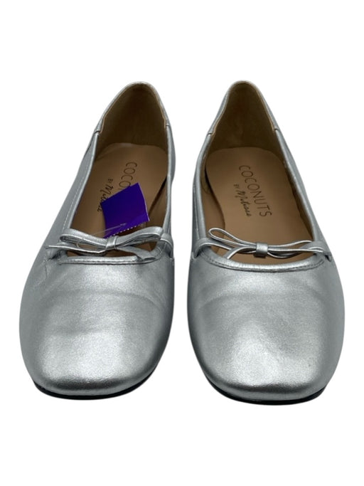 Coconuts by Matisse Shoe Size 10 Silver Leather Flat Tie Bow Shoes Silver / 10