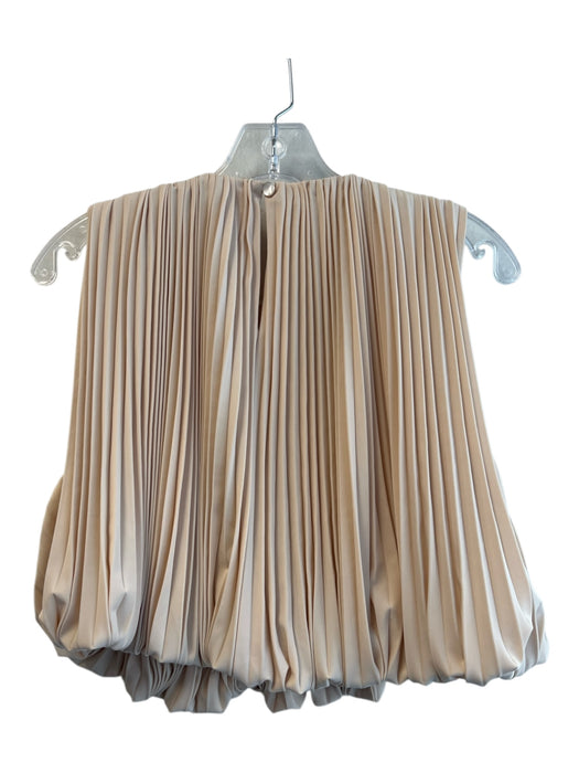 Mare Mare Size XS Beige Polyester Blend Key Hole Sleeveless Cropped Pleated Top Beige / XS