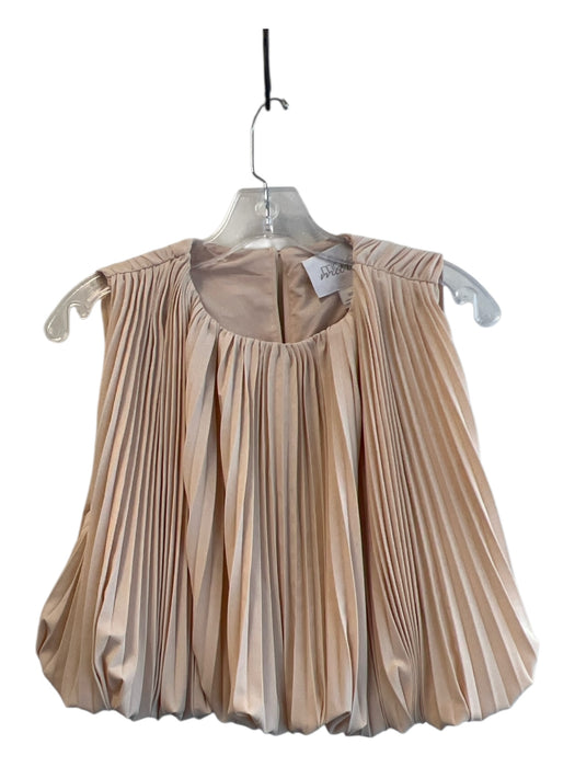 Mare Mare Size XS Beige Polyester Blend Key Hole Sleeveless Cropped Pleated Top Beige / XS