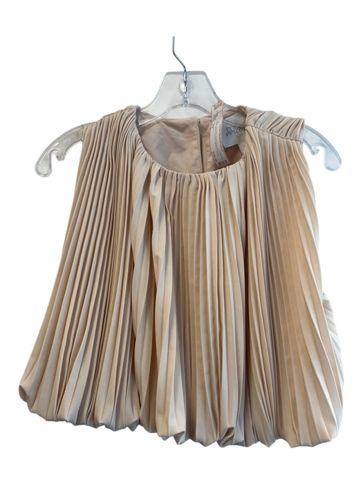 Mare Mare Size XS Beige Polyester Blend Key Hole Sleeveless Cropped Pleated Top Beige / XS