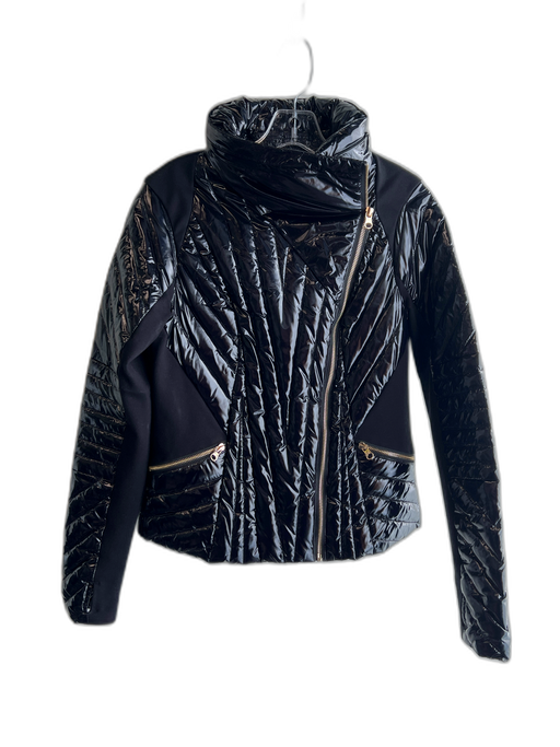 Blanc Noir Size S Black Polyurethane Down Fill High Neck Zip Front Jacket Black / S