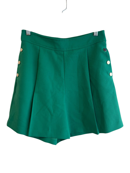 Jade Melody Tam Size 2 Green Polyester High Rise Sailor Buttons Side Zip Shorts Green / 2