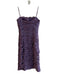 Adriana Papell Size 4 Lavender Polyester Spaghetti Strap Back Zip Gathered Dress Lavender / 4