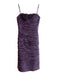 Adriana Papell Size 4 Lavender Polyester Spaghetti Strap Back Zip Gathered Dress Lavender / 4