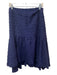 Maeve Size M Navy Viscose Blend Midi Frayed Detail Elastic Waist Hi Lo Skirt Navy / M