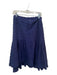 Maeve Size M Navy Viscose Blend Midi Frayed Detail Elastic Waist Hi Lo Skirt Navy / M