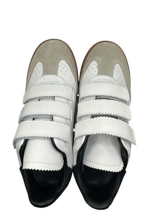 Isabel Marant Shoe Size 40 White, Grey & Black Leather & Suede Velcro Sneakers White, Grey & Black / 40