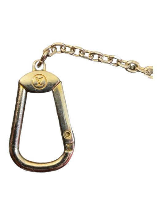 Louis Viuton Brown Leather Top Zipper Logo Keychain Coin Purse Brown