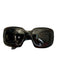 Chanel Black Acetate Logo Inlaid Pearl Wide Arms Wrap Sunglasses Black