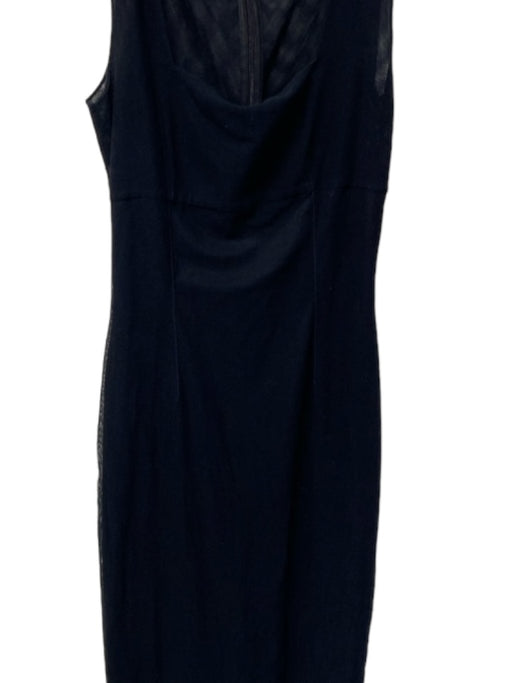 Dolce & Gabbana Size 38 Black Cotton Blend Mesh Top Sleeveless Square Neck Dress Black / 38