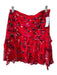 Tanya Taylor Size 4 Red Multi Silk Layered Detail Floral Ruffle Above Knee Skirt Red Multi / 4