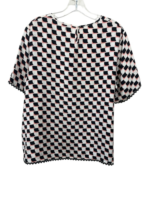 Kenzo Size 44 White, Black, Pink Silk Short Sleeve All Over Print Stars Top White, Black, Pink / 44
