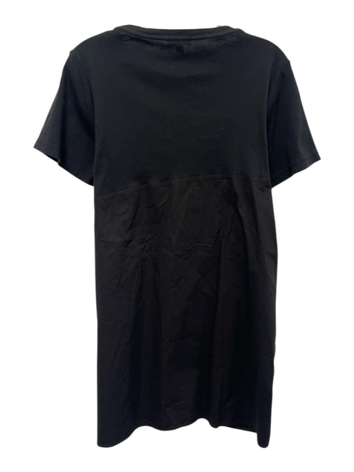 COS Size M Black Cotton Short Sleeve Fabric Block Scoop Neck Knee length Dress Black / M