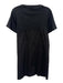 COS Size M Black Cotton Short Sleeve Fabric Block Scoop Neck Knee length Dress Black / M
