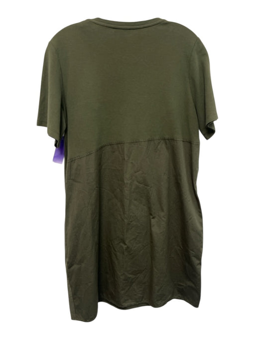 COS Size M Olive Green Cotton Short Sleeve Fabric Block Scoop Neck Dress Olive Green / M